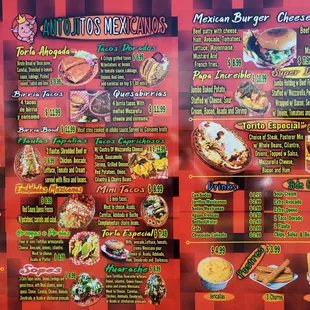 New drive thru menu lunch/dinner