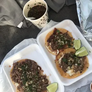 small consome, taquiqueso, and quesabirria