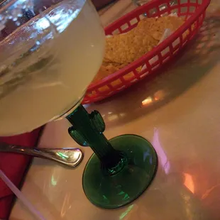 House Margarita and chips and salsa