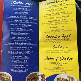 menu