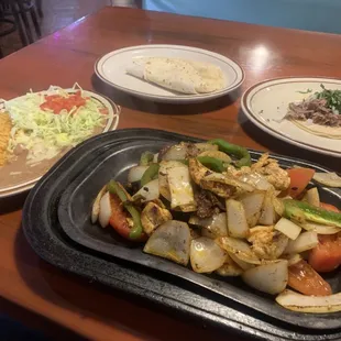 Fajitas, sides, taco.