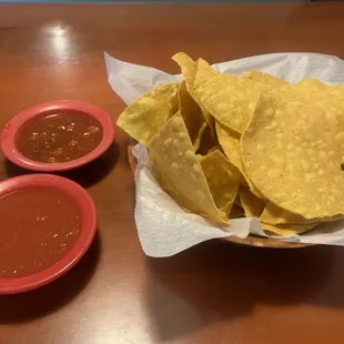 Chips and salsas.