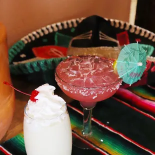 Try our handcrafted Piña Colada and our Prickly Pear Margarita!