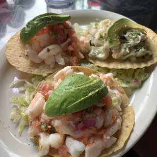 Tostada Ceviche de Camaron