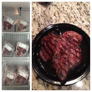 Our freezers are full of both USDA Prime and Premium Choice grade Porterhouses. Aged 40 days.