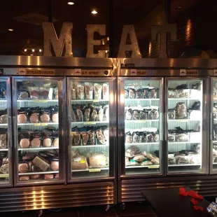 Nice, new freezer units absolutely filled with local Colorado beef. Come pick out your favorite steak.