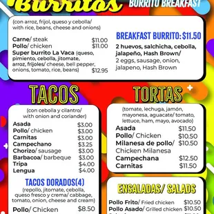 the menu