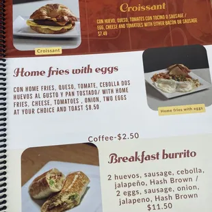Breakfast Menu