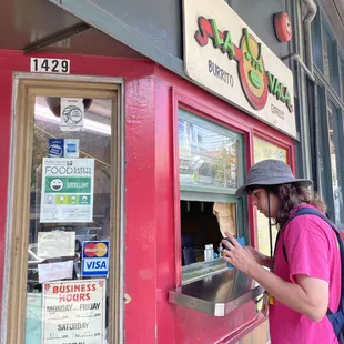 a man ordering food