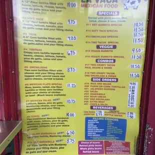 the menu