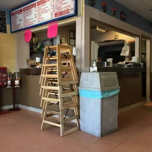 The counter. Small, hole in the wall place with delicious food
