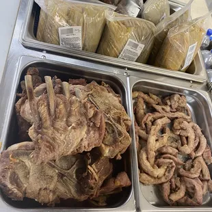 a variety of meats