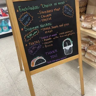 menu