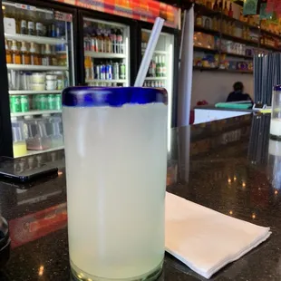 Fresh lemonade in a glass no plastic