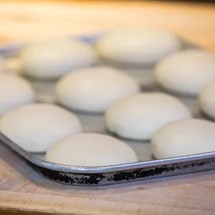 Risen dough for our pizza crust