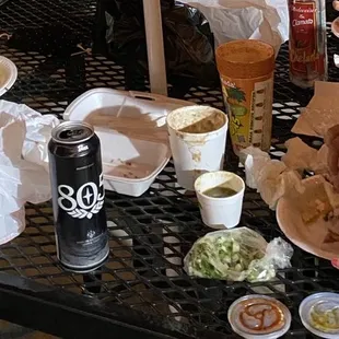 a table full of food