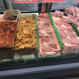 a variety of meats