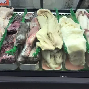 a variety of meats