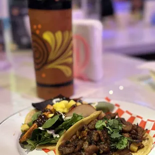 Al Pastor and Grilled Fish Tacos. Both were delicious, but I especially enjoyed the fish taco with mango salsa.