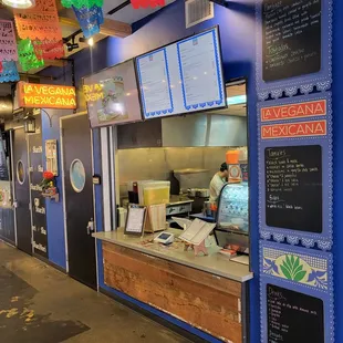 a mexican food counter