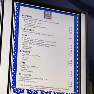 Food Menu as of 9/2/2023
