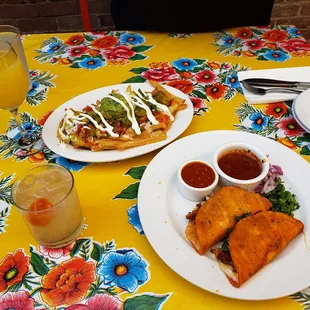 Fiesta fries and birria tacos