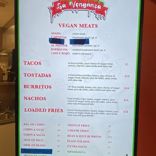 menu