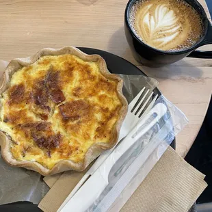 quiche lorraine &amp; flat white