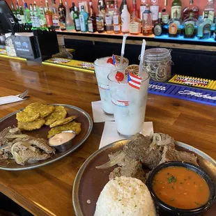beef steak and coconut mojitos