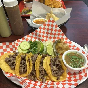 Mini Tacos....so good! And I enjoyed the beans and all the extra dressings. Delicious.