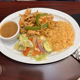 Excellent chicken fajita plate