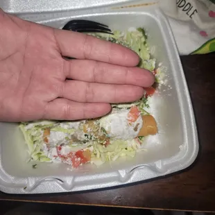 Flautas that are tiny with no cuacamole