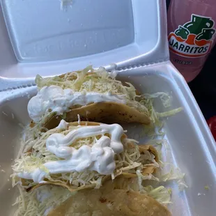 Guava Jarritos and Chic'n Tacos U Know