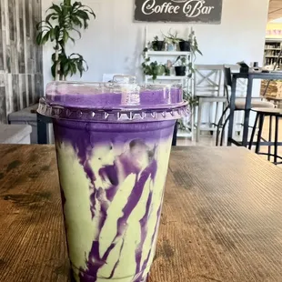 Matcha with UBE foam