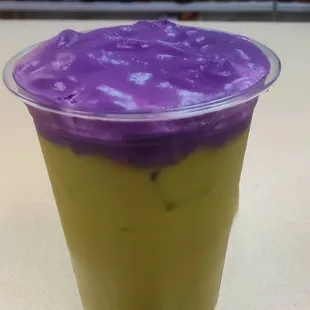 Iced Dirty Matcha Latte W/