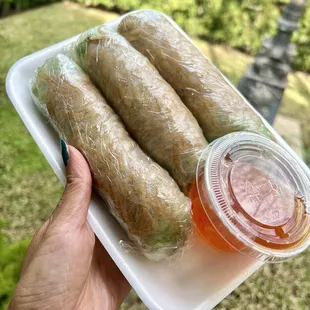Shredded Pork Spring Rolls // 3 for $6 ~ made fresh in the morning ~ YUMMY