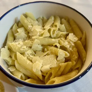 Buttery Parmesan pasta that accompanied the Chicken Marsala.