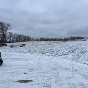 a tractor in the snow