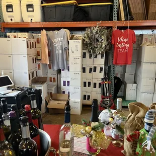 bottles of wine in a wine shop