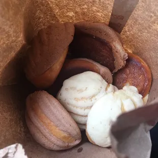 Chocolate &amp; Vanilla Conchas. 3 for $1.