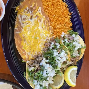 Asada Taco plate. Yummmm