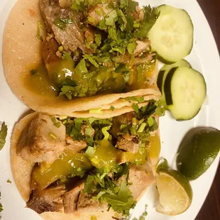 two tacos on a plate