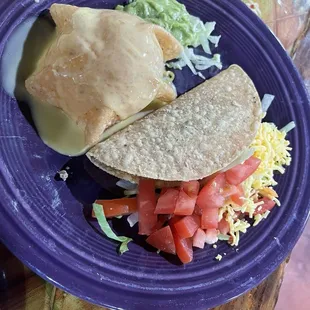 Beef taco and cheese puff