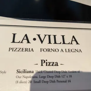 menu