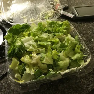 Large Caesar salad, $6.99 Very fresh lettuce and a quite amount of food!