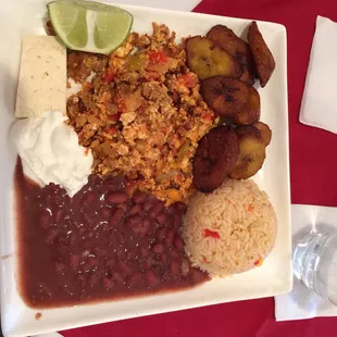 a plate of mexican food