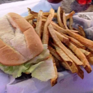 Steak hoagie and fries