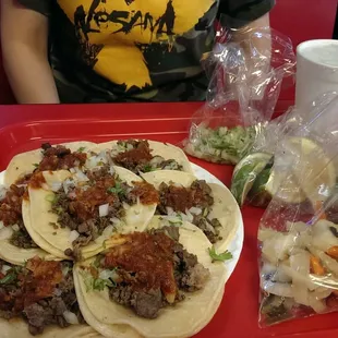 Mmmm carne asada tacos with some lime