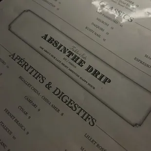 The only restaurant I've seen in Cleveland to offer absinthe drips