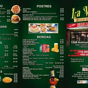 a menu for a mexican restaurant